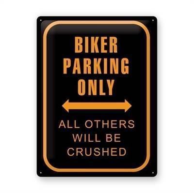 Biker Parking Only metalskilt