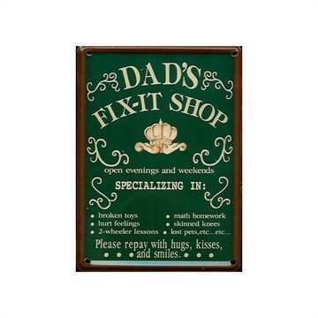 "Dads Fix It" mini metalskilt