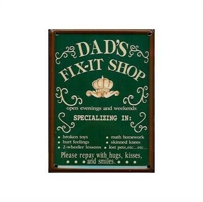 "Dads Fix It" mini metalskilt