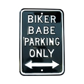 Biker Babe Parking Only metalskilt