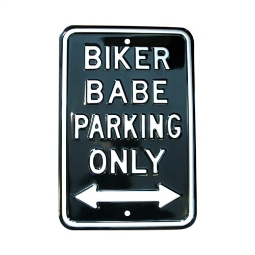 Biker Babe Parking Only metalskilt