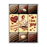 I Love You Chocolate magnetsæt, 9 stk.